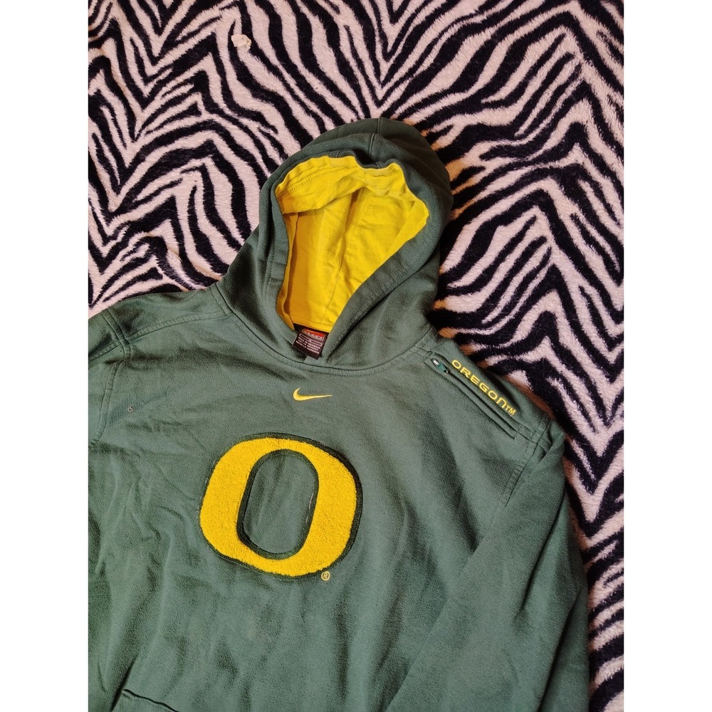 Vintage Y2K Nike Center Swoosh Oregon Ducks Hoodie Sweatshirt Mens‎ Medium Green - Picture 3 of 8